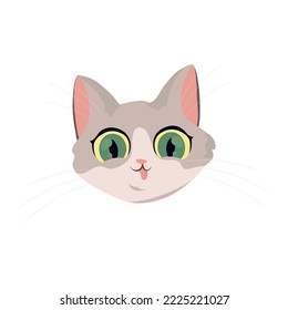 cat face design over white