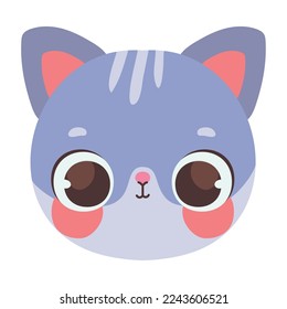 cat face design over white