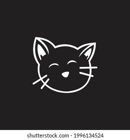 Cat face design vector on black background