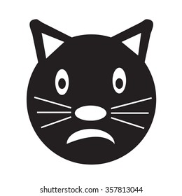 Cat Face emotion Icon Illustration sign design
