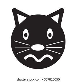 Cat Face emotion Icon Illustration sign design