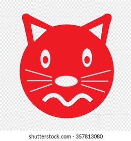 Cat Face emotion Icon Illustration sign design