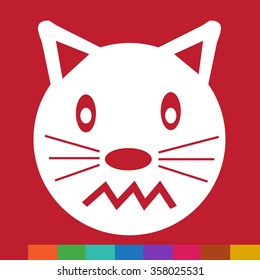 Cat Face emotion Icon Illustration sign design