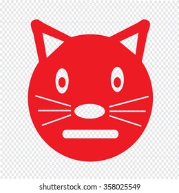 Cat Face emotion Icon Illustration sign design