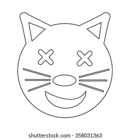 Cat Face emotion Icon Illustration sign design