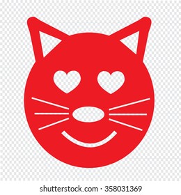 Cat Face emotion Icon Illustration sign design