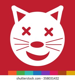 Cat Face emotion Icon Illustration sign design