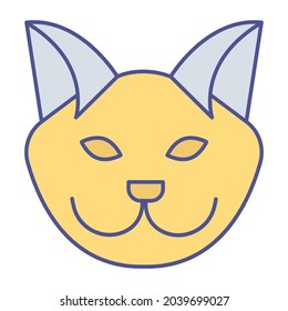 Cat Face Fill inside vector icon which can easily modify or edit 