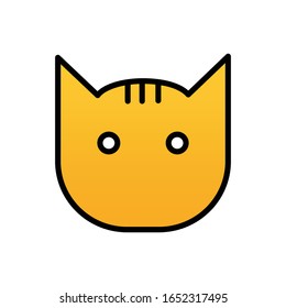Cat face with filled outline vector icon 