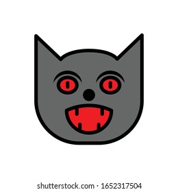 Cat face with filled outline vector icon 