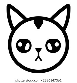 Cat Face Flat Icon Isolated On White Background