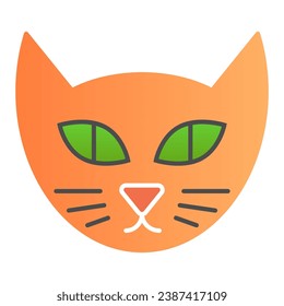 Cat face flat icon. Pet color icons in trendy flat style. Animal gradient style design, designed for web and app. Eps 10