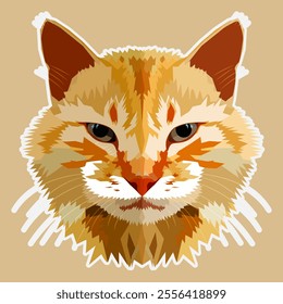 Cat face geometric style. Good for scrap booking, posters, greeting cards, banners, textiles, gifts, T-shirts, mugs, phone wallpapers or other gifts.