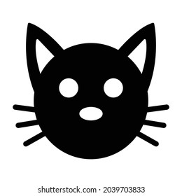 Cat Face Glyph Style vector icon which can easily modify or edit 