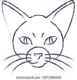 Cat face hand drawn vector illustration