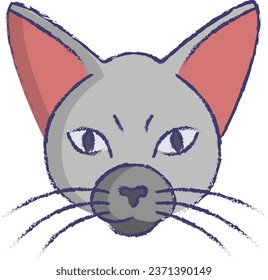 Cat face hand drawn vector illustration icon
