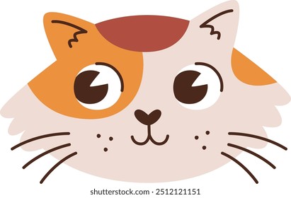 Ilustración vectorial dibujada a mano de la cara del gato