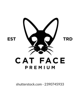 Cat face head icon design illustration template