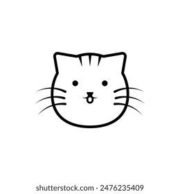 cat face icon, cute cat head vector symbol