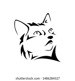 cat face icon illustration vector design template