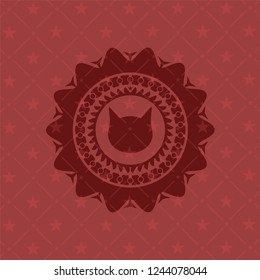 cat face icon inside badge with red background