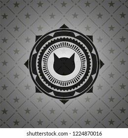 cat face icon inside black emblem