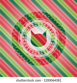 cat face icon inside christmas style emblem.