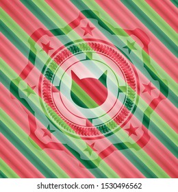 cat face icon inside christmas emblem.