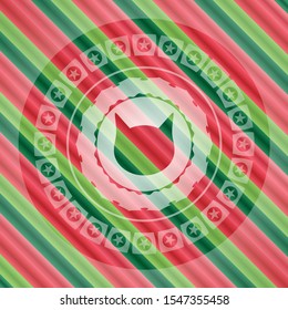cat face icon inside christmas style emblem.