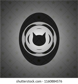 cat face icon inside dark badge