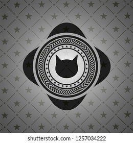 cat face icon inside dark badge
