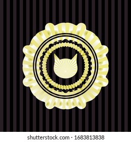 cat face icon inside gold badge