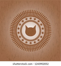 cat face icon inside wood signboards