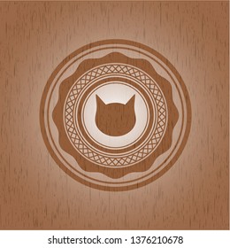 cat face icon inside wood signboards