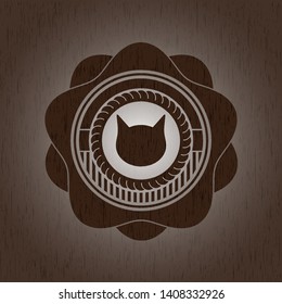 cat face icon inside wood signboards