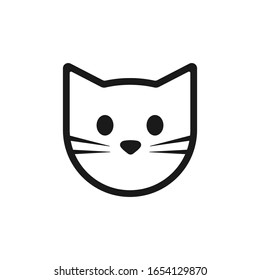 Cat Face Icon Isolated On White Background. Vector Illustration. Eps 10.