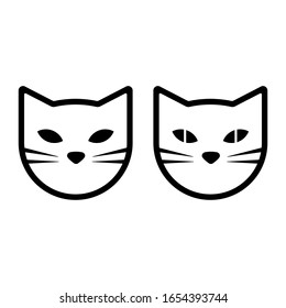 Cat face icon isolated on white background. Vector illustration. Eps 10.
