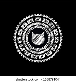 cat face icon on chalkboard, vector illustration, pretty design