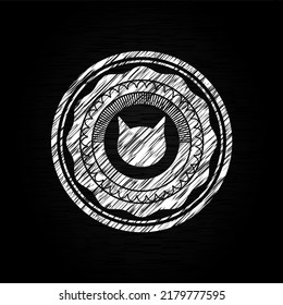 cat face icon on chalkboard, vector illustration, pretty design. 