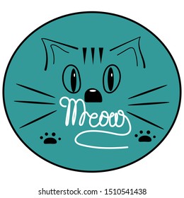 Cat face icon vector illustration.