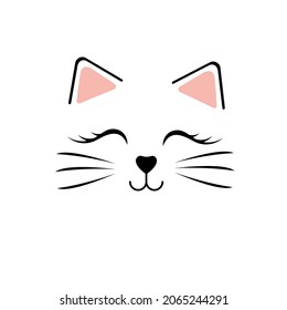 Cat Face icon vector. Kitten Face illustration. Cat whiskers symbol or logo.