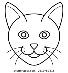  A cat face icon vector on a white background