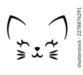 Cat face illustration drawing icon