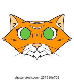 cat face illustration hand drawn isolated vector