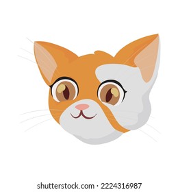 cat face illustration over white