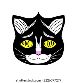 Cat face illustration vector art