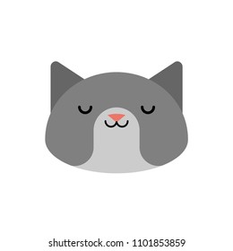 Cat face isolated. Pet head vector illustration 
