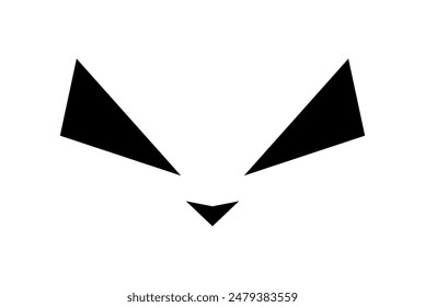 Cat face logo design, minimalism style from simple geometric shape