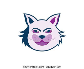 cat face logo, icon vector illustration 