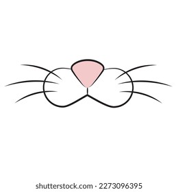 cat face mask hand drawn